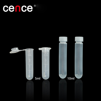 Tubi per centrifugazioni ad alta velocità di 5 ml e 10 ml realizzati in PPCO per la classificazione delle centrifugazioni