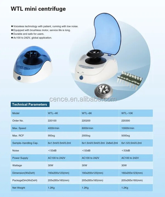 Centrifughe cliniche mini universali Fpr PCR Centrifughe del sangue Sistema di analisi biochimica