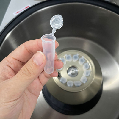tubo di raccolta sanguigna ad alta velocità tubo di prova in PP da 5 ml con fondo rotondo e tappo Max RCF 50000xg